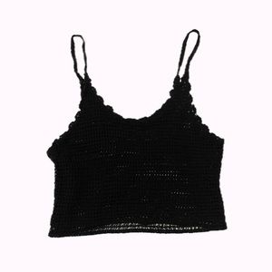 Cute Black Knitted Cami Top
